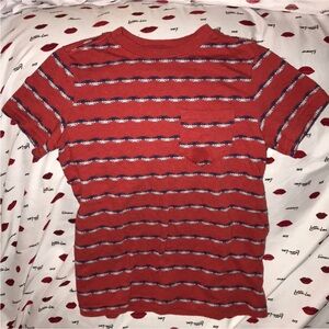 Cat & Jack XS (4/5) red white and blue short sleeved shirt with pocket